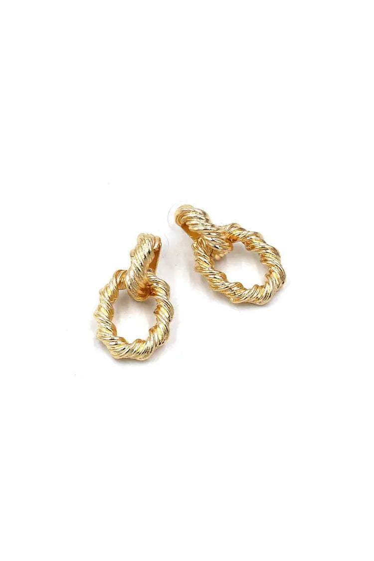 Chestnut Spiral Golden Earrings