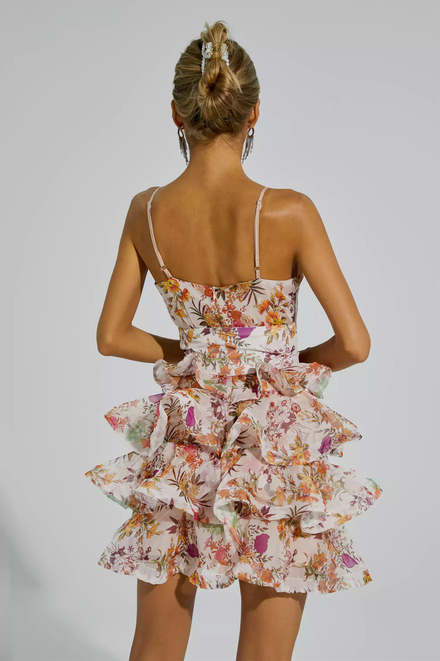 Riva Floral Ruched Slip Mini Dress