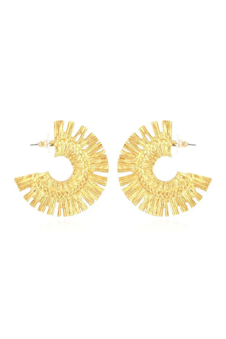 Gladiolus Golden Semicircle Earrings