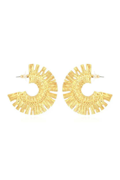 Gladiolus Golden Semicircle Earrings