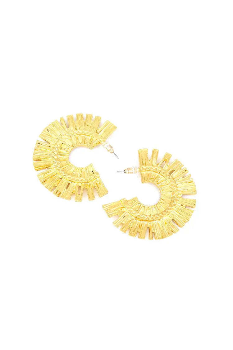 Gladiolus Golden Semicircle Earrings