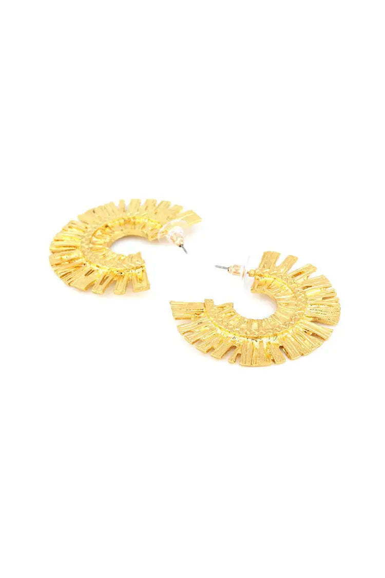 Gladiolus Golden Semicircle Earrings