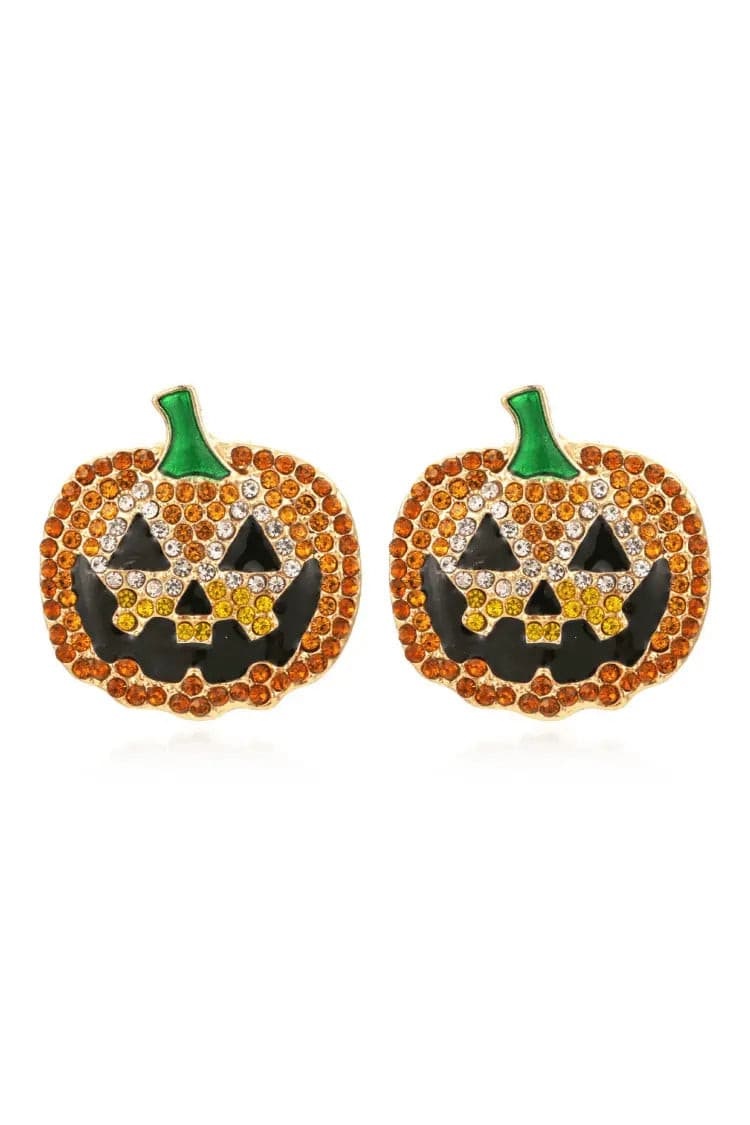 Hydrangea Halloween Pumpkin Earrings