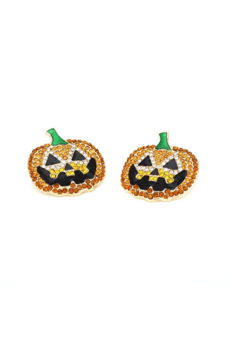 Hydrangea Halloween Pumpkin Earrings