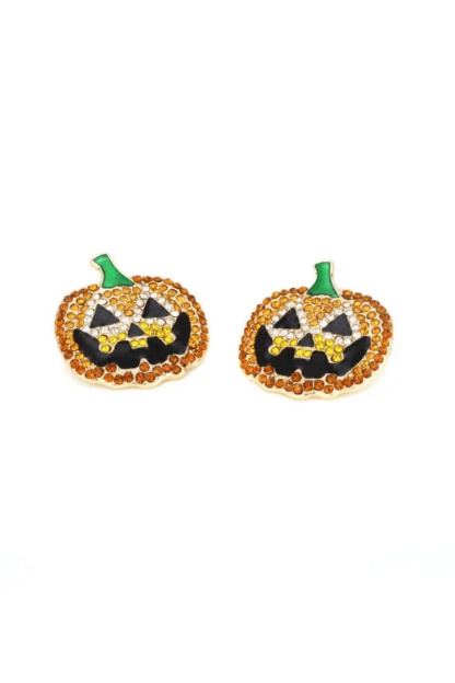 Hydrangea Halloween Pumpkin Earrings