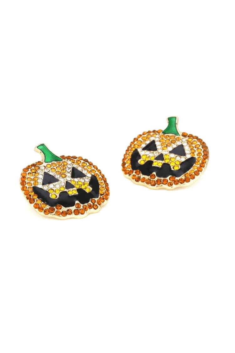 Hydrangea Halloween Pumpkin Earrings