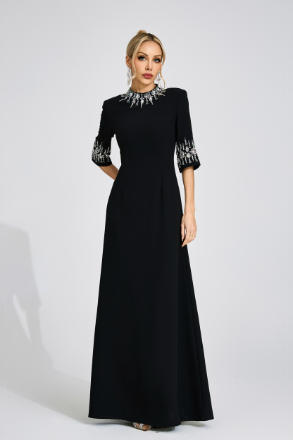 Victoria Black Diamond Maxi Dress