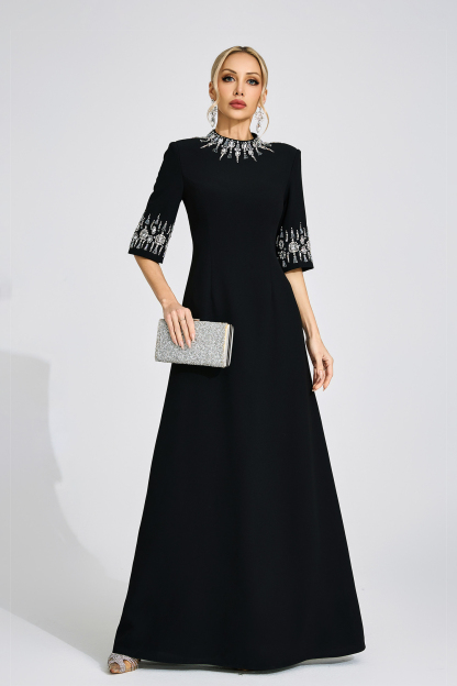 Victoria Black Diamond Maxi Dress