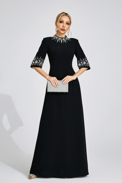 Victoria Black Diamond Maxi Dress