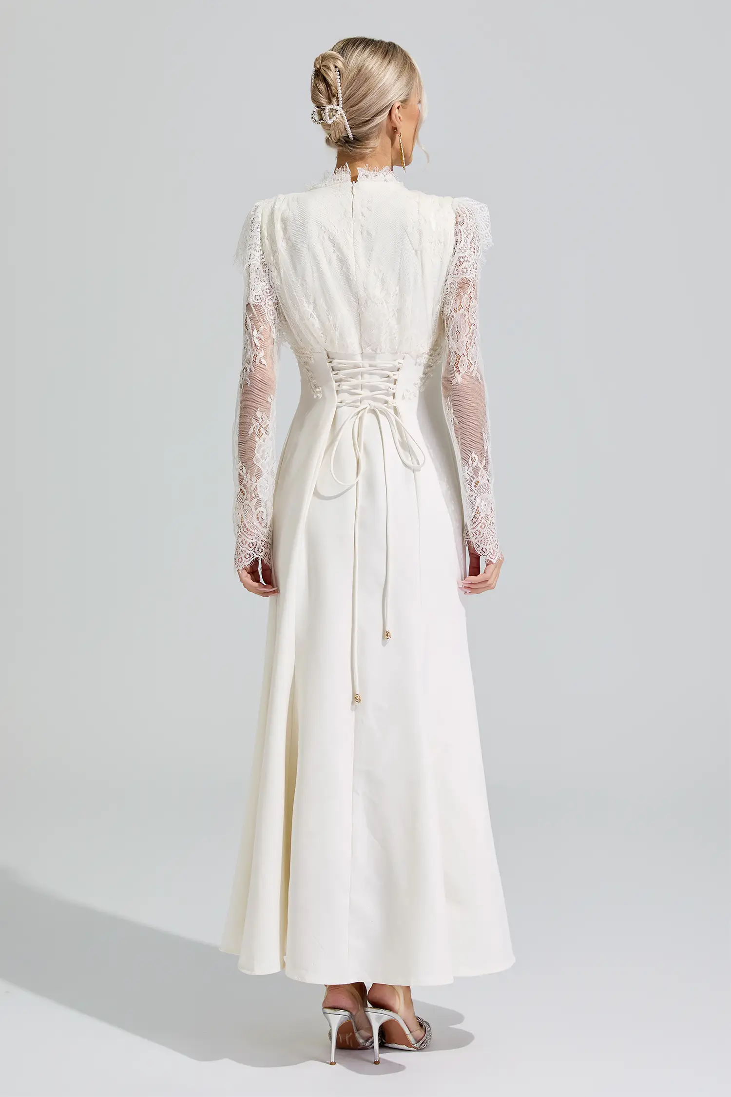 Abigail Apricot Lace Mermaid Maxi Dress
