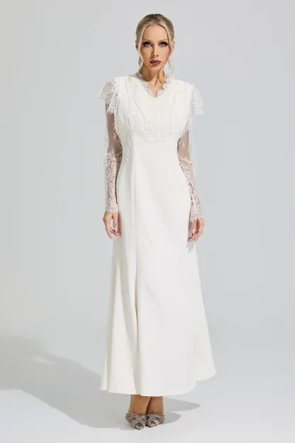 Abigail Apricot Lace Mermaid Maxi Dress