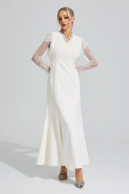 Abigail Apricot Lace Mermaid Maxi Dress