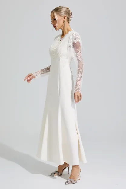 Abigail Apricot Lace Mermaid Maxi Dress