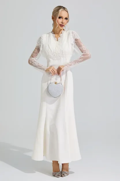 Abigail Apricot Lace Mermaid Maxi Dress