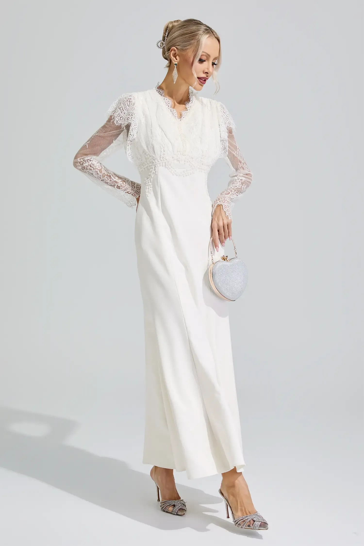 Abigail Apricot Lace Mermaid Maxi Dress