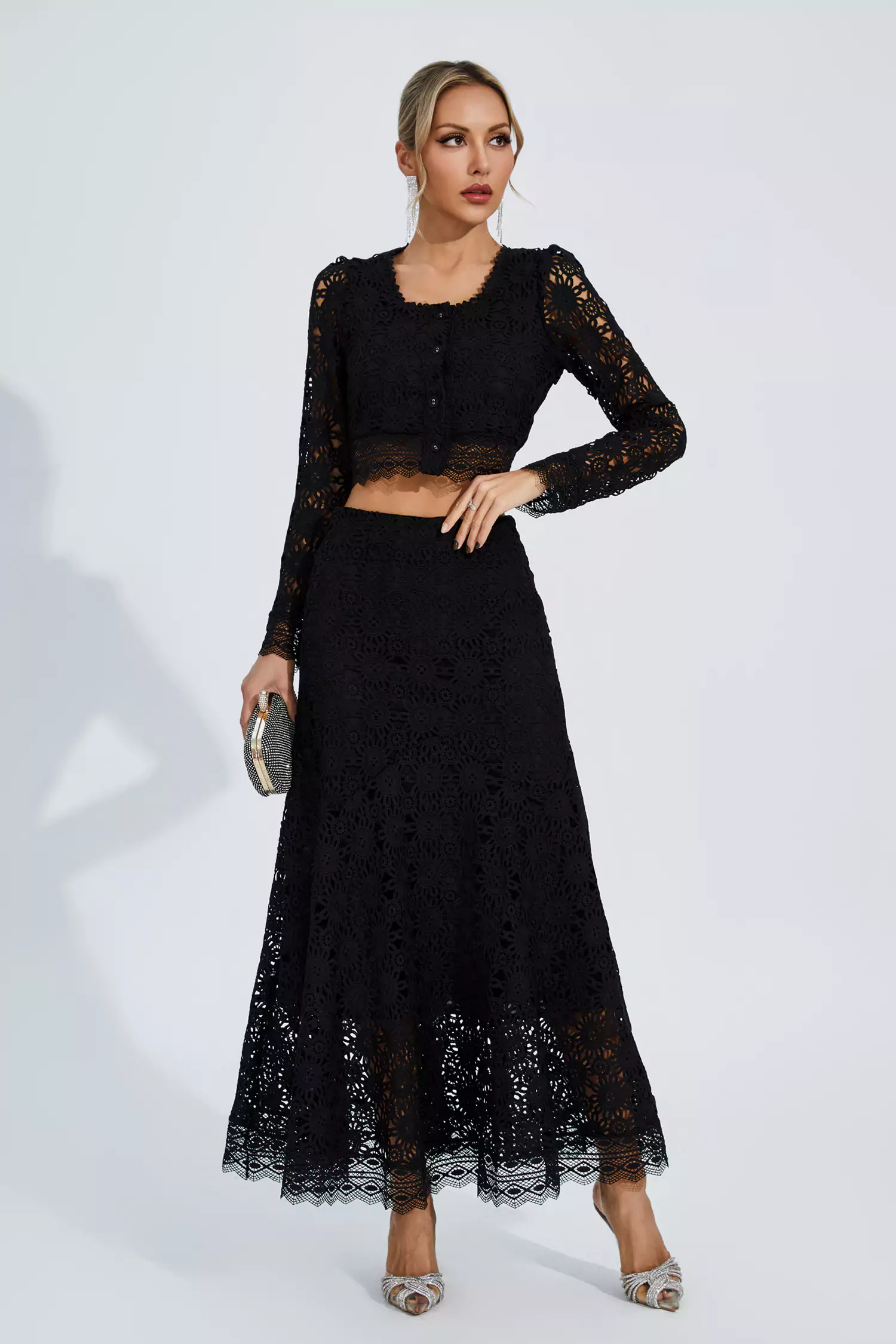 Holmes Black Hollow Long Sleeve Set