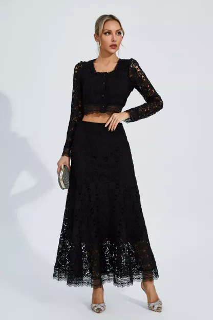 Holmes Black Hollow Long Sleeve Set