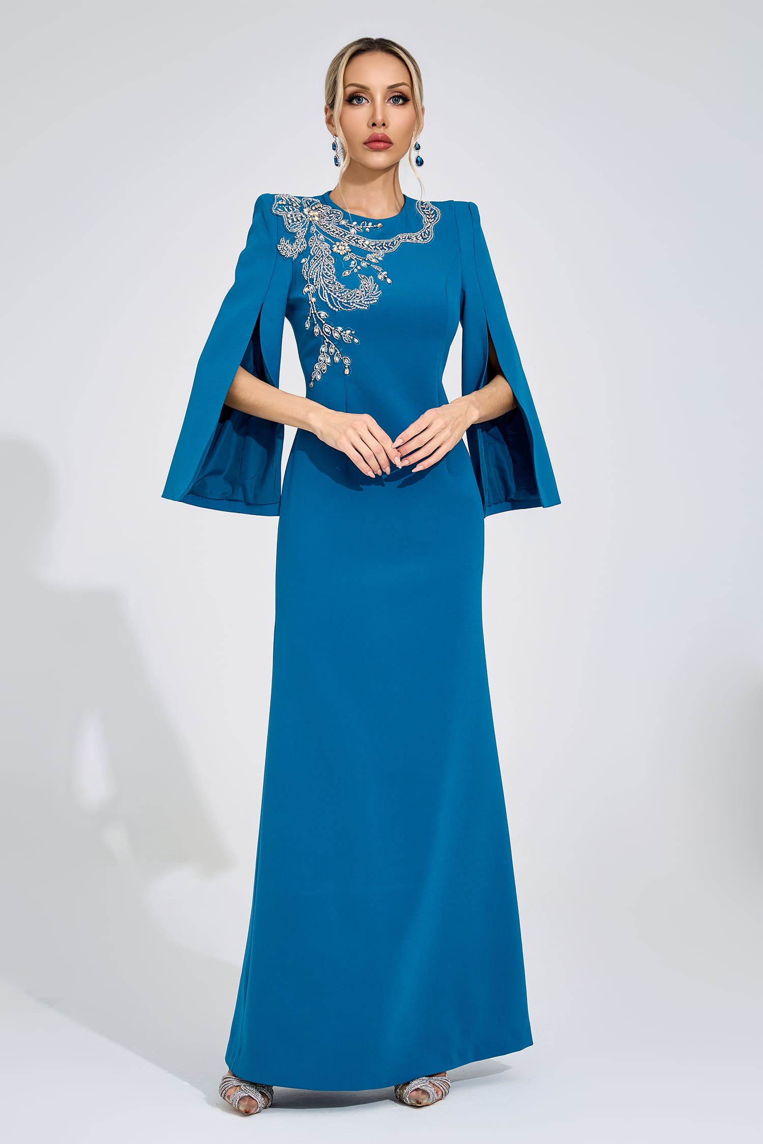 Kjerstin Sapphire Blue Diamond Maxi Dress