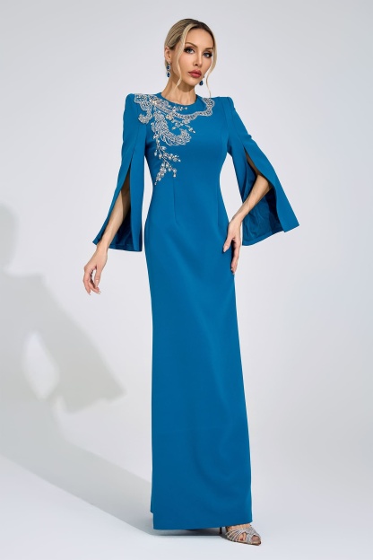 Kjerstin Sapphire Blue Diamond Maxi Dress