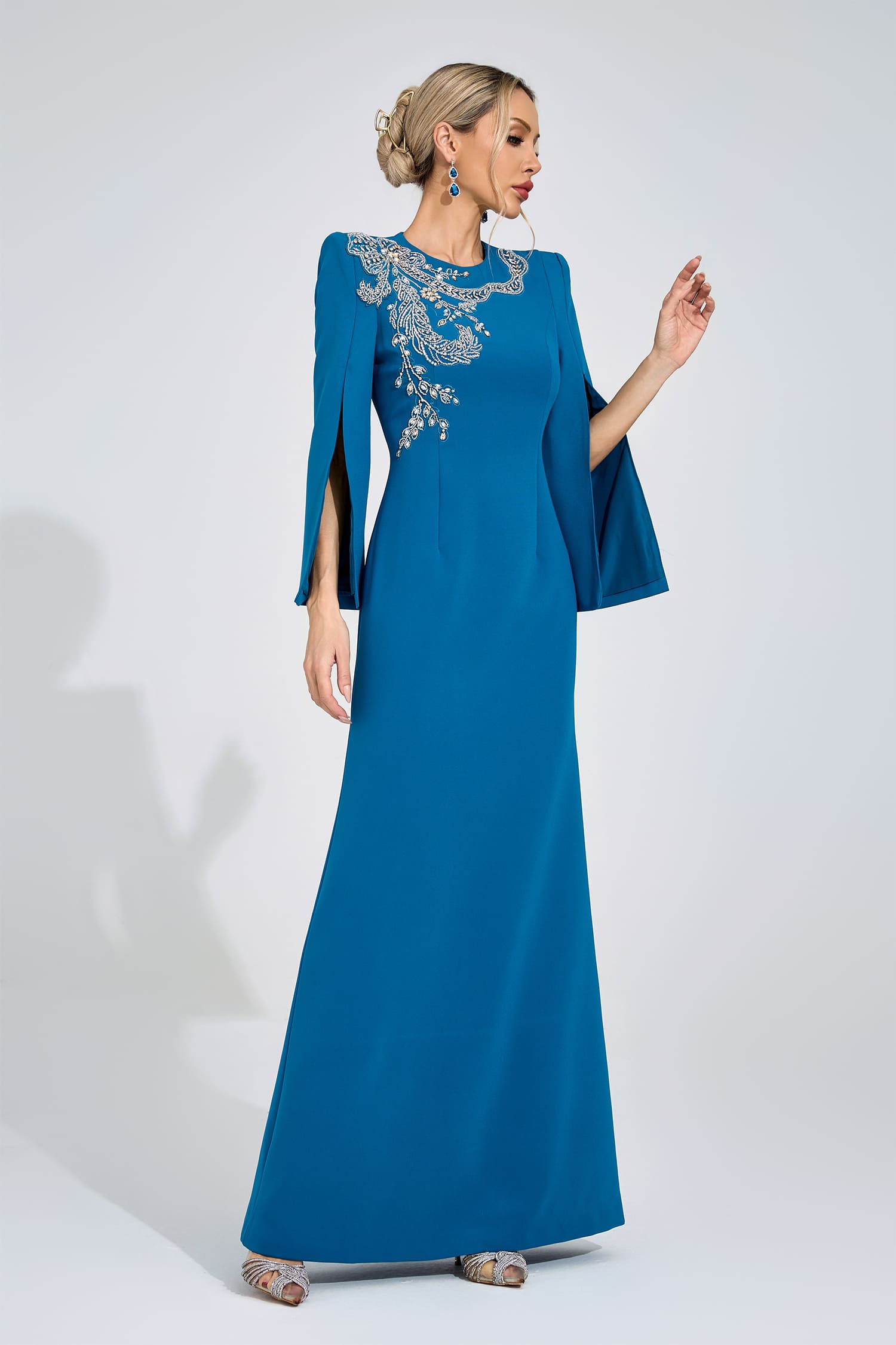 Kjerstin Sapphire Blue Diamond Maxi Dress