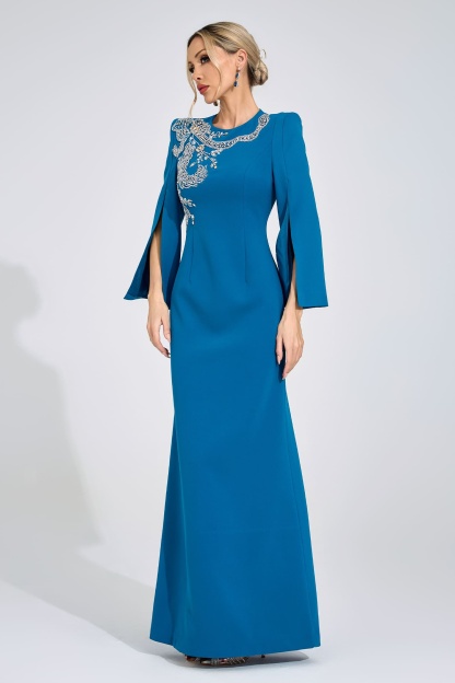 Kjerstin Sapphire Blue Diamond Maxi Dress