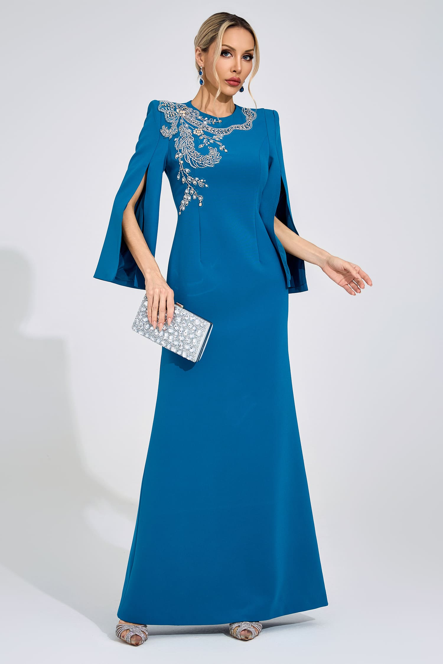 Kjerstin Sapphire Blue Diamond Maxi Dress