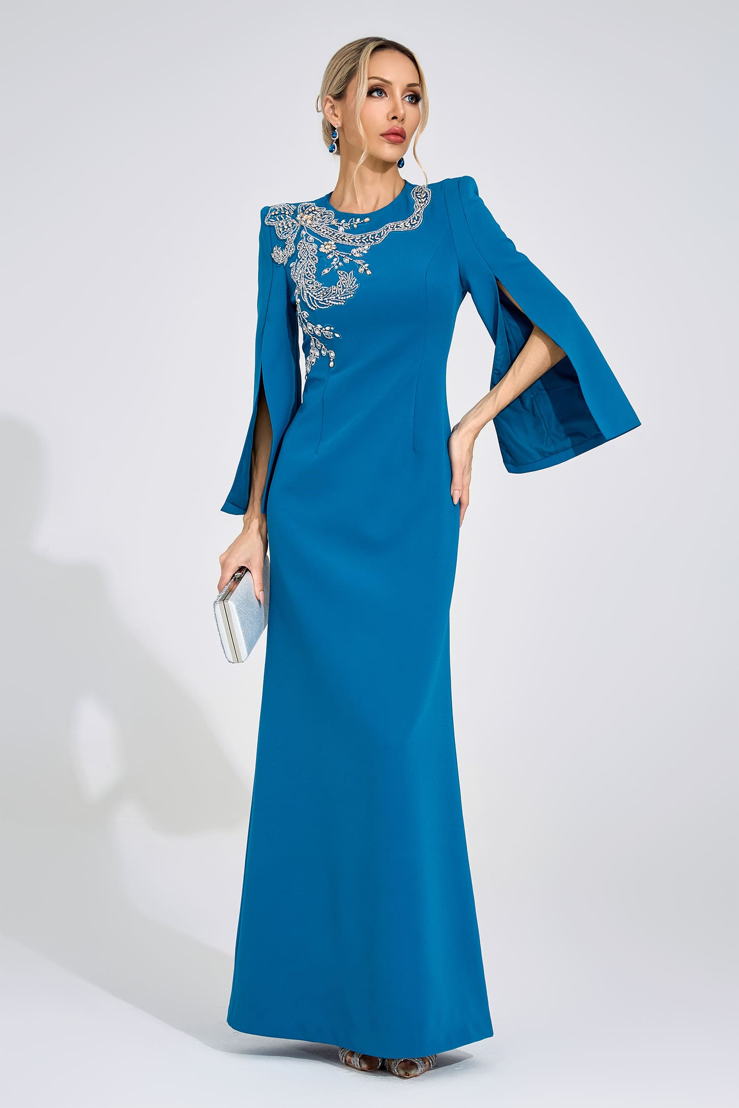Kjerstin Sapphire Blue Diamond Maxi Dress