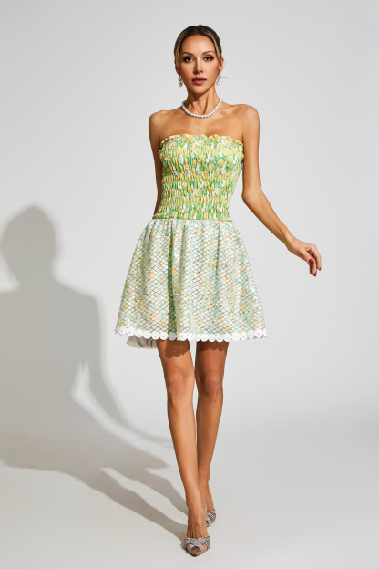 Jenny Green Floral Sequin Dress