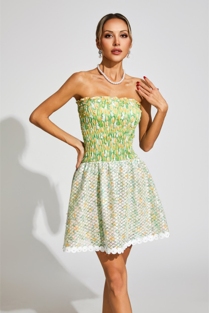 Jenny Green Floral Sequin Dress