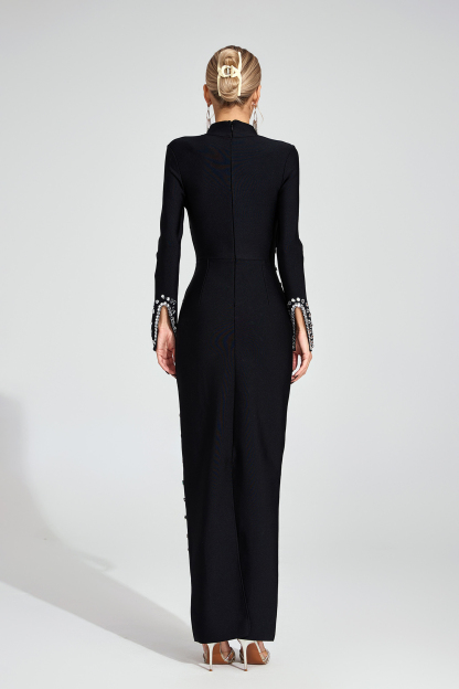  Moor Black Sequined Maxi Dress