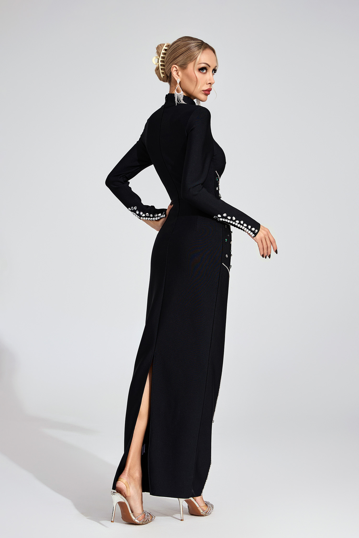  Moor Black Sequined Maxi Dress