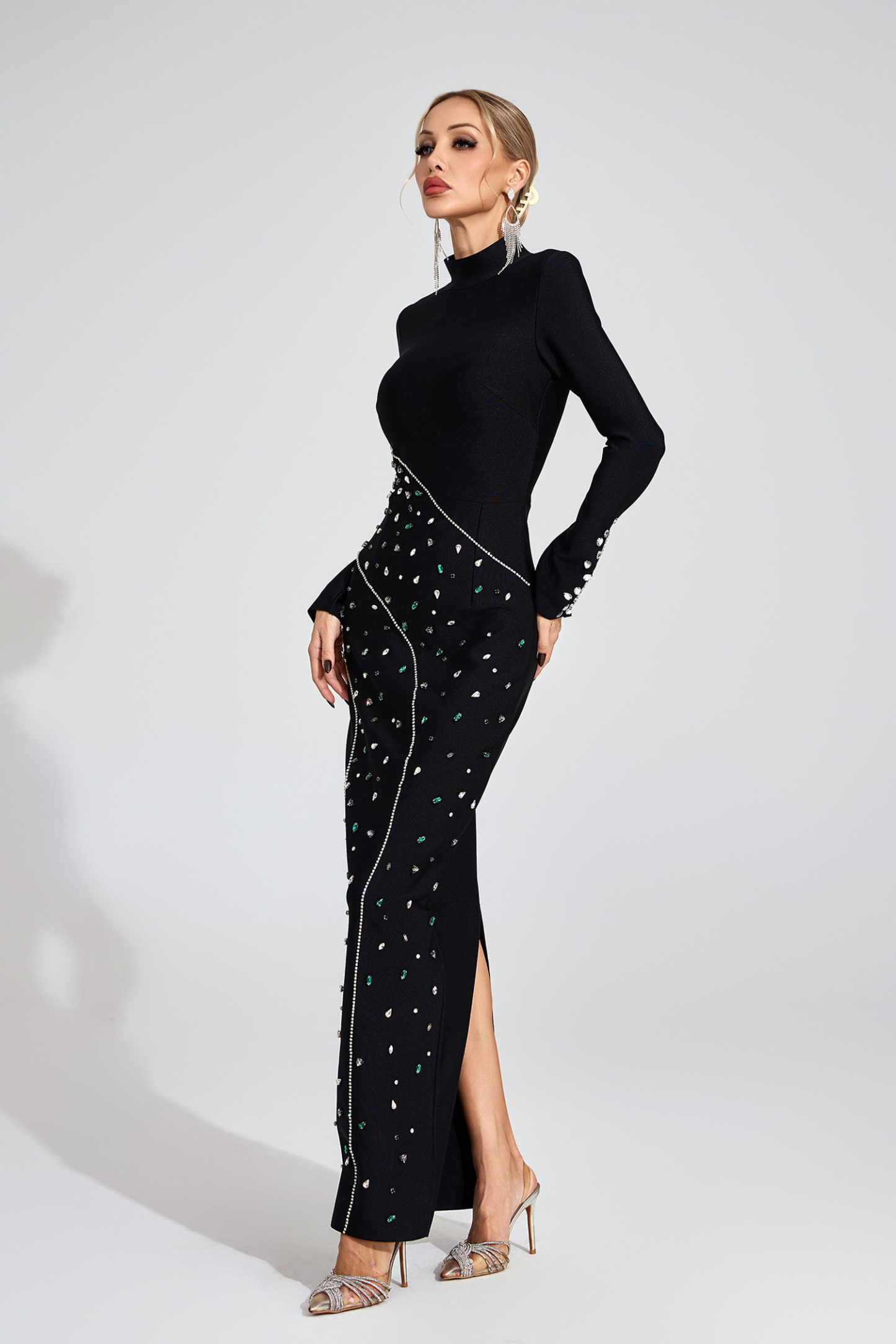  Moor Black Sequined Maxi Dress