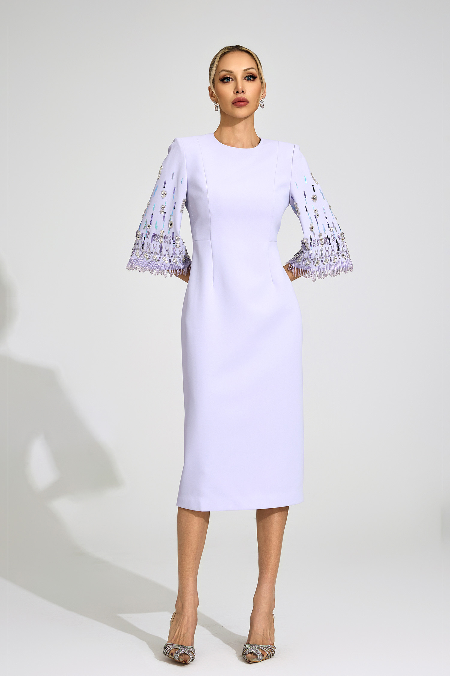 Liv Purple Diamond Midi Dress