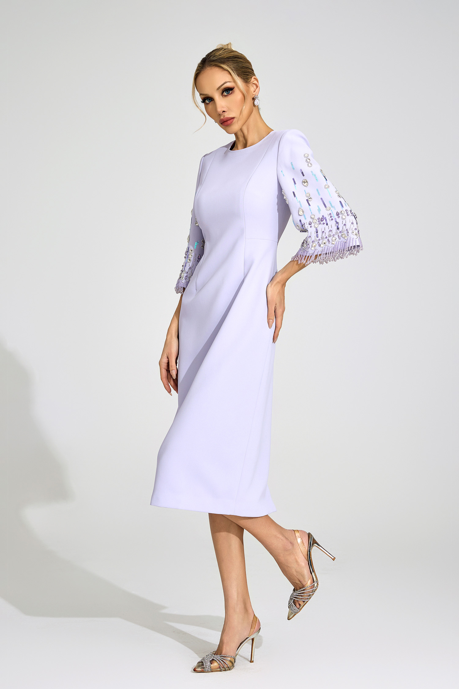 Liv Purple Diamond Midi Dress