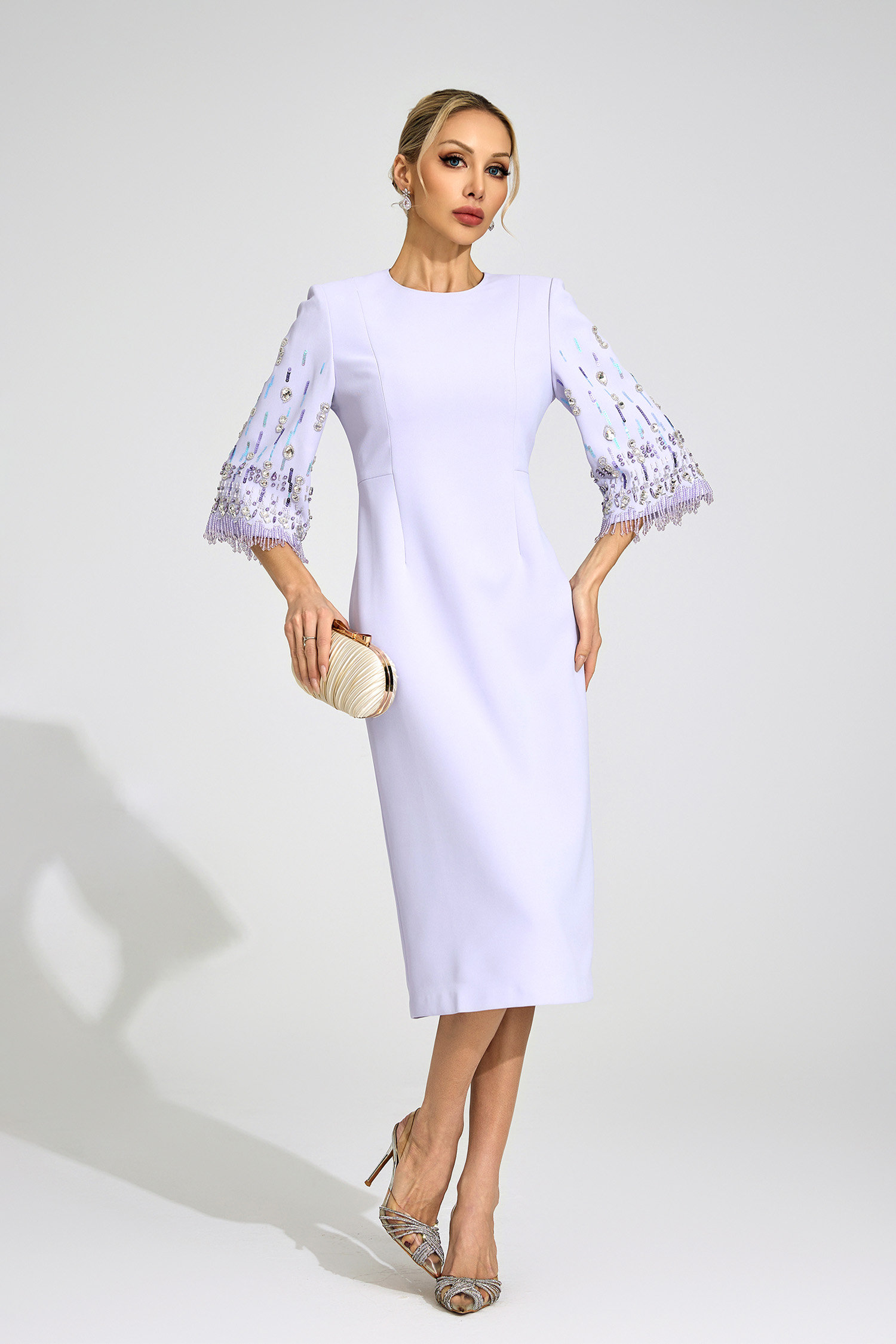 Liv Purple Diamond Midi Dress