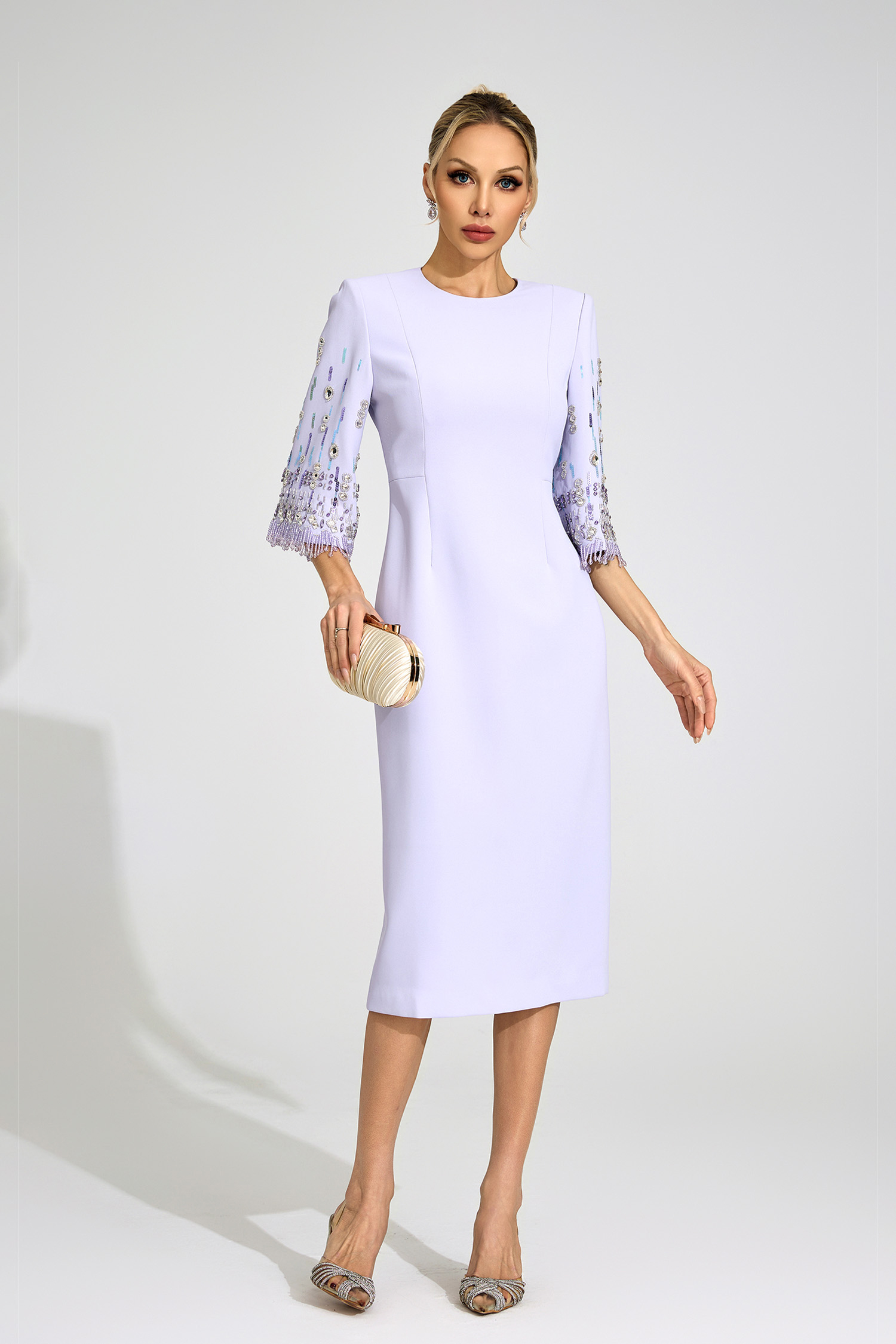 Liv Purple Diamond Midi Dress