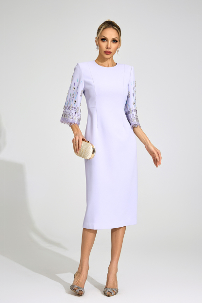 Liv Purple Diamond Midi Dress