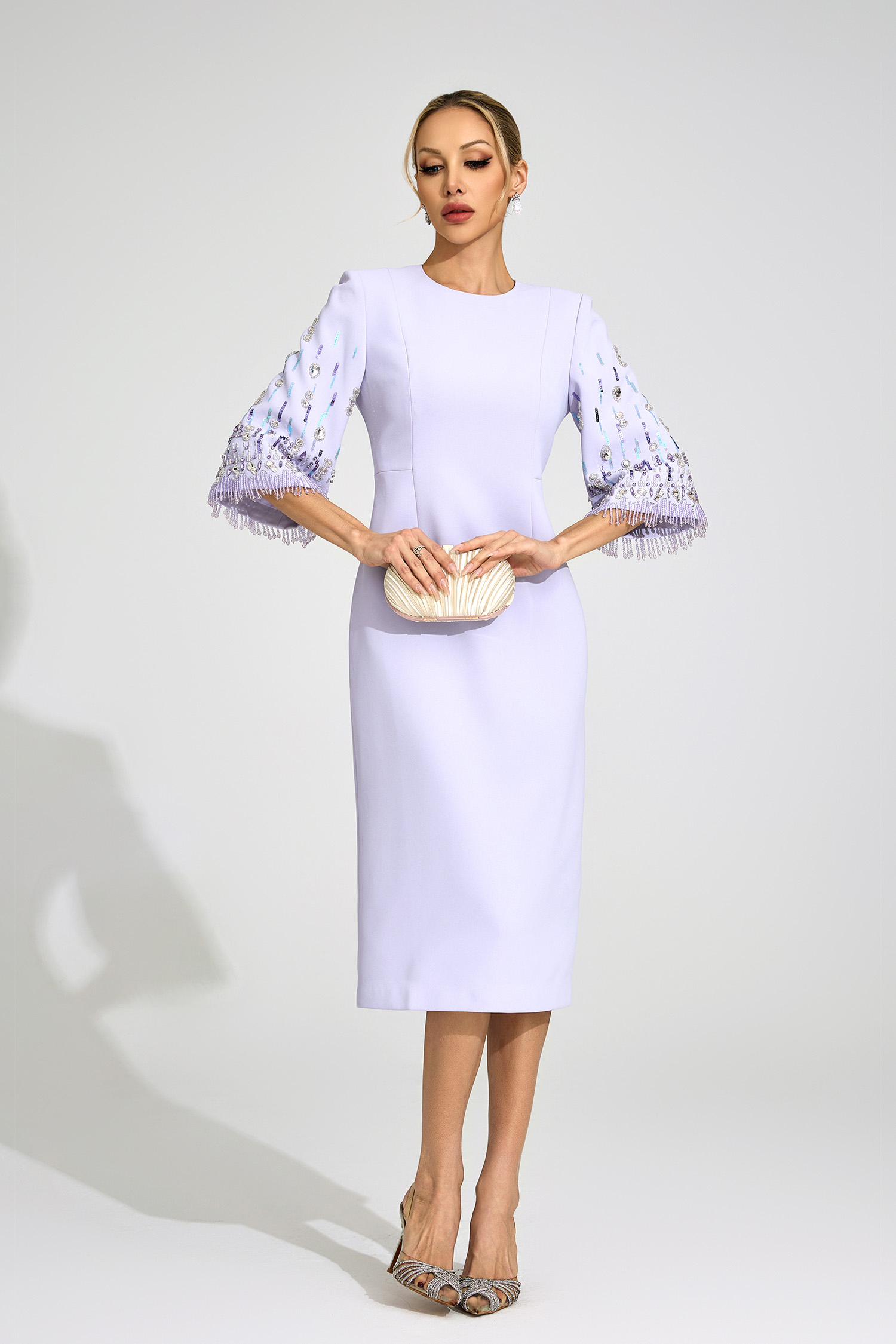 Liv Purple Diamond Midi Dress