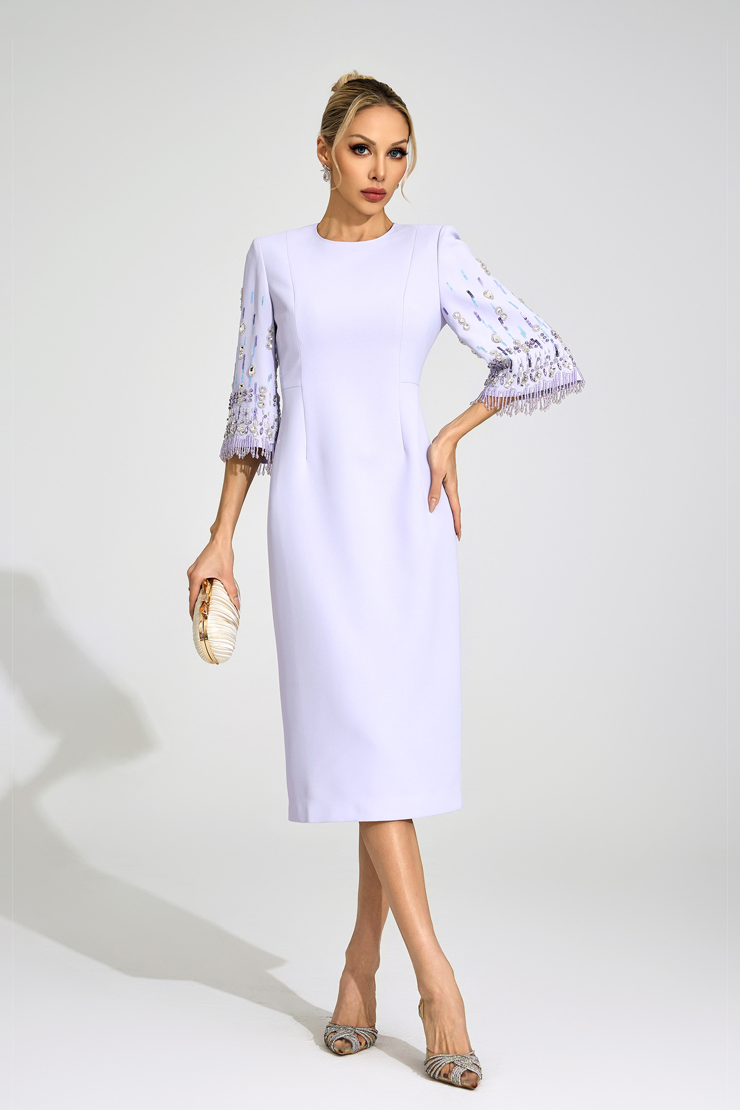 Liv Purple Diamond Midi Dress