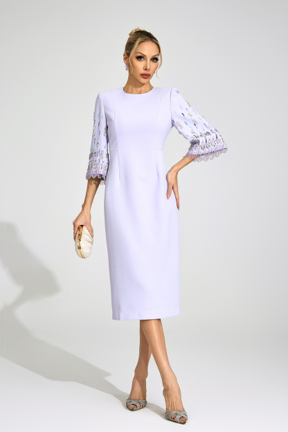 Liv Purple Diamond Midi Dress