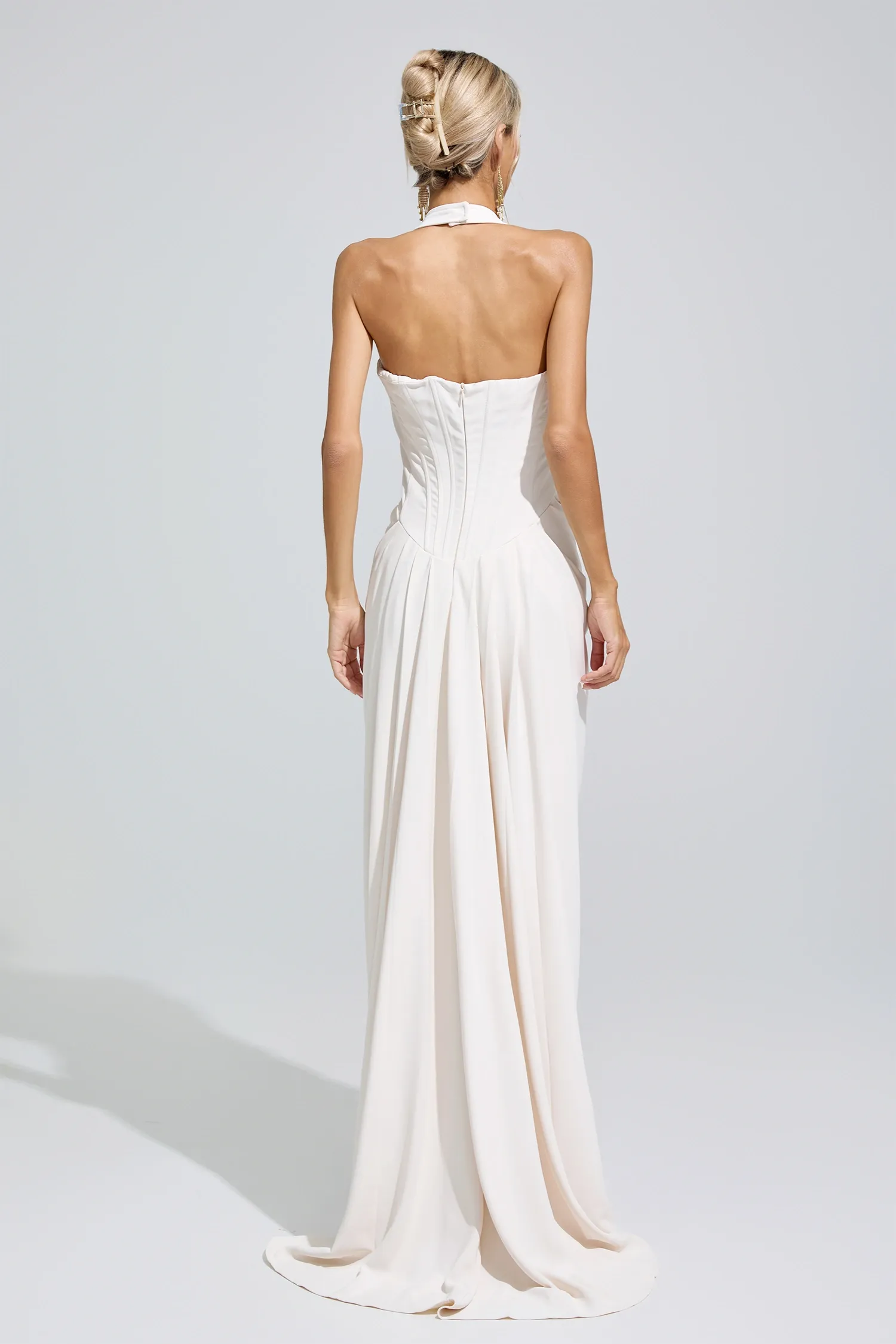 Arc White Diamond Halternecck dress