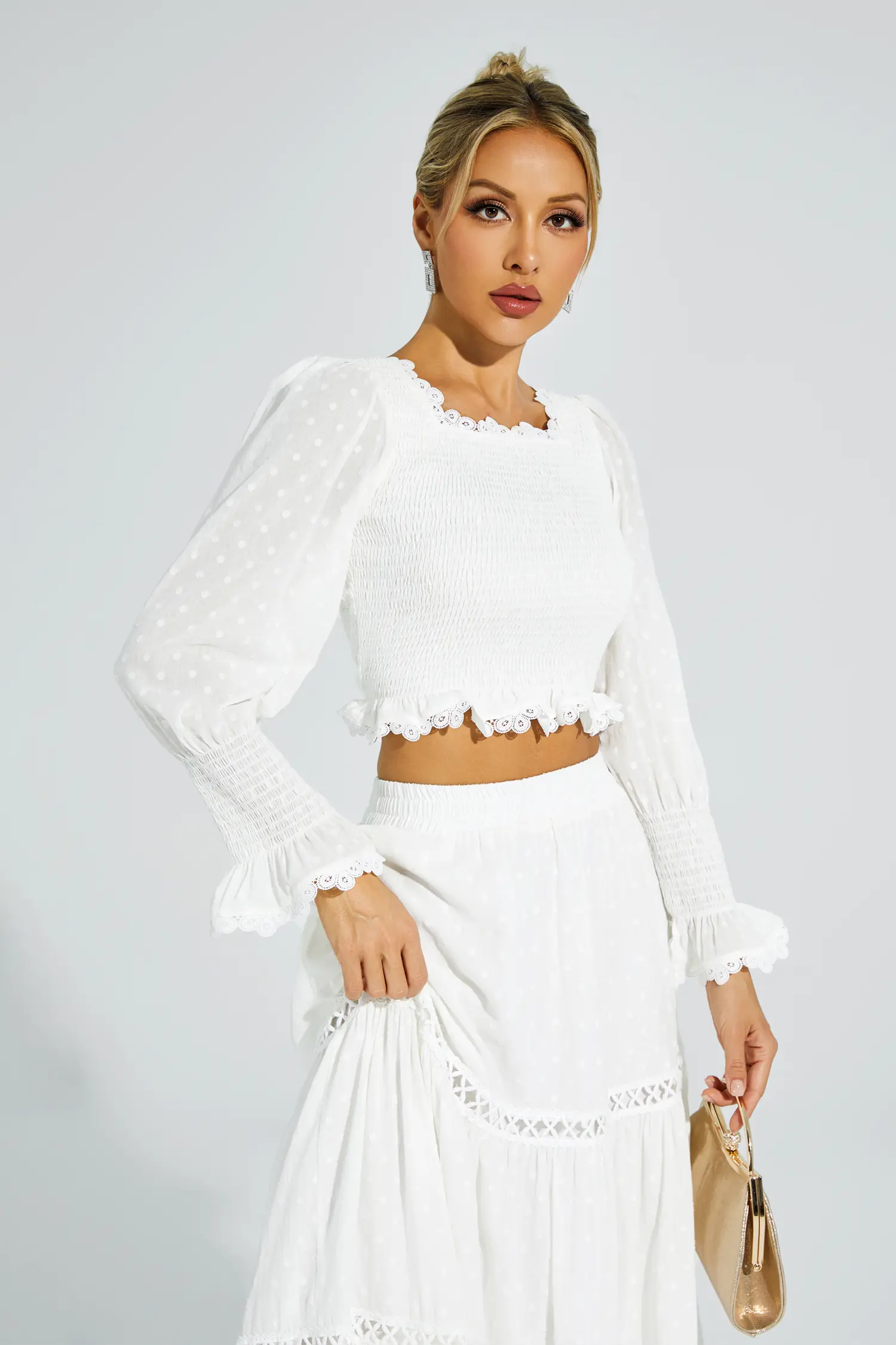 Oleander White Polka Dot Set
