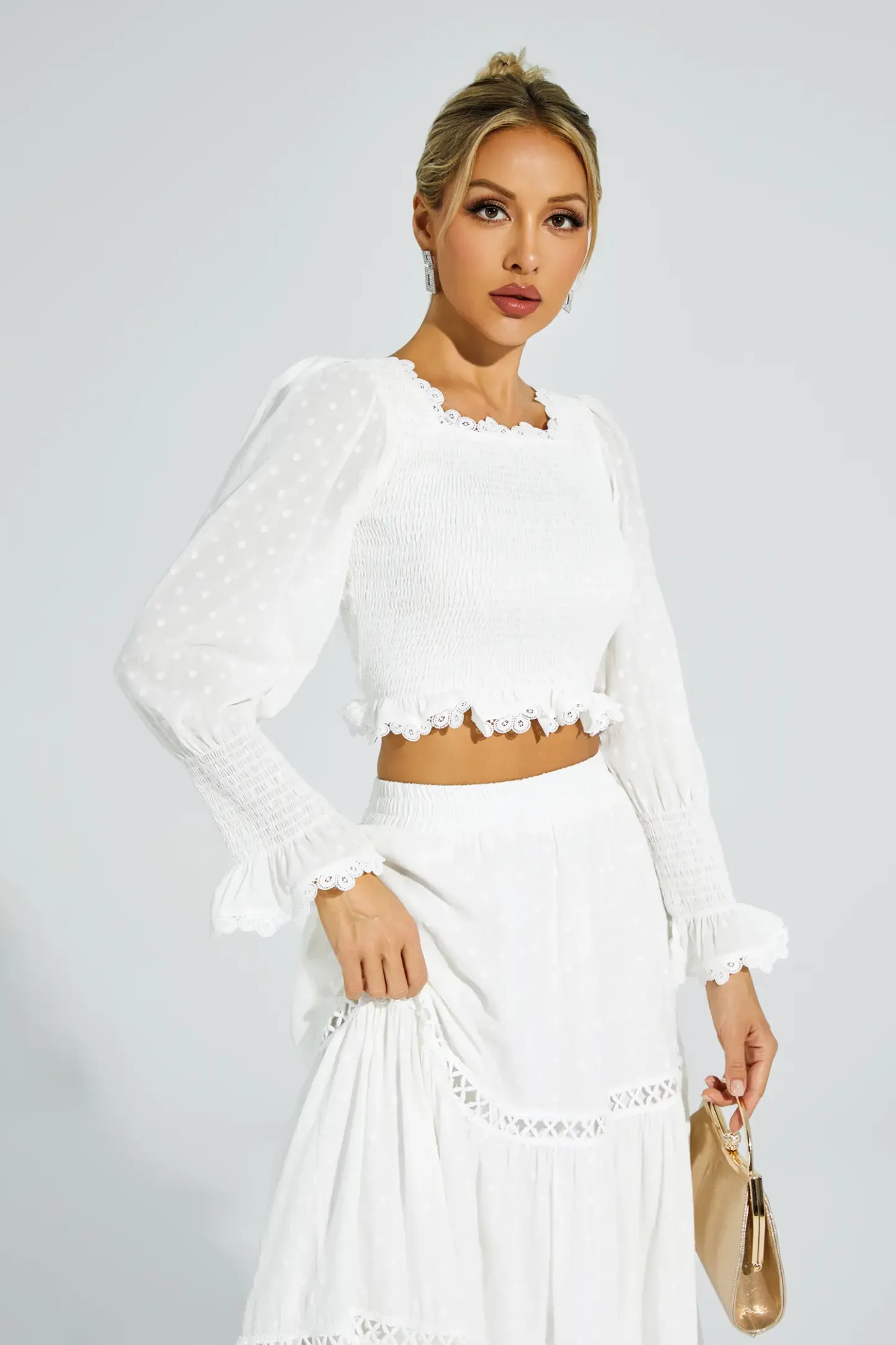 Oleander White Polka Dot Set
