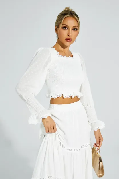 Oleander White Polka Dot Set