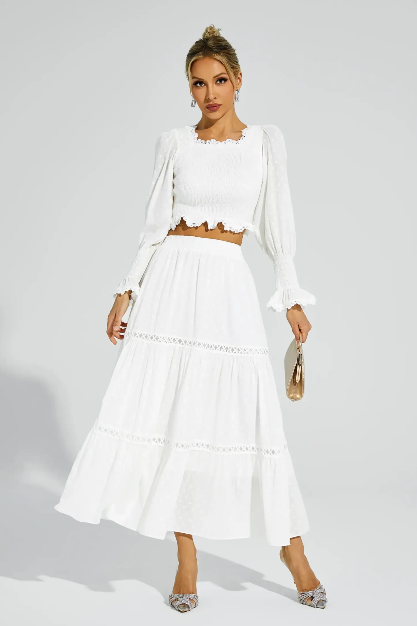 Oleander White Polka Dot Set