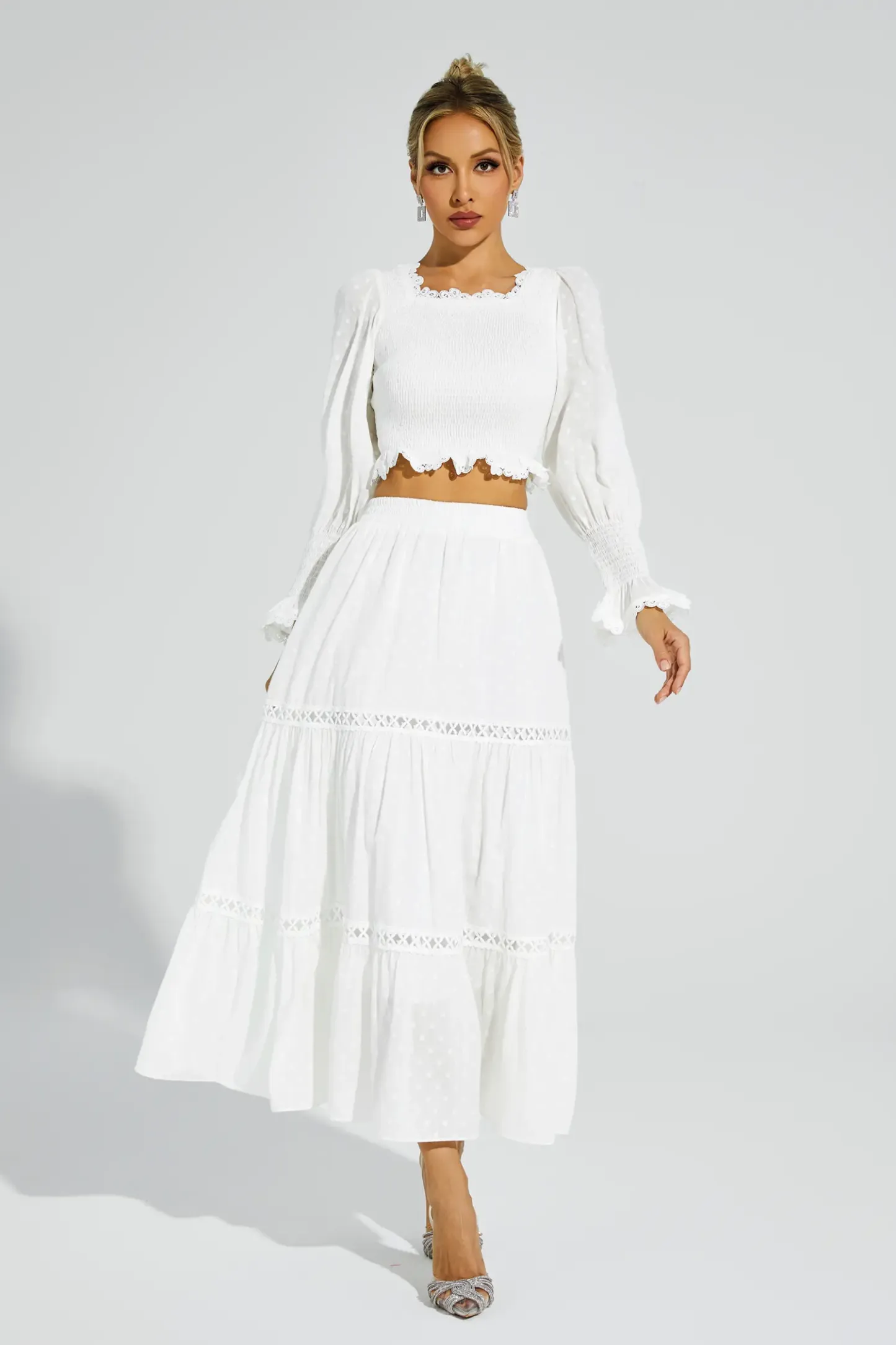 Oleander White Polka Dot Set