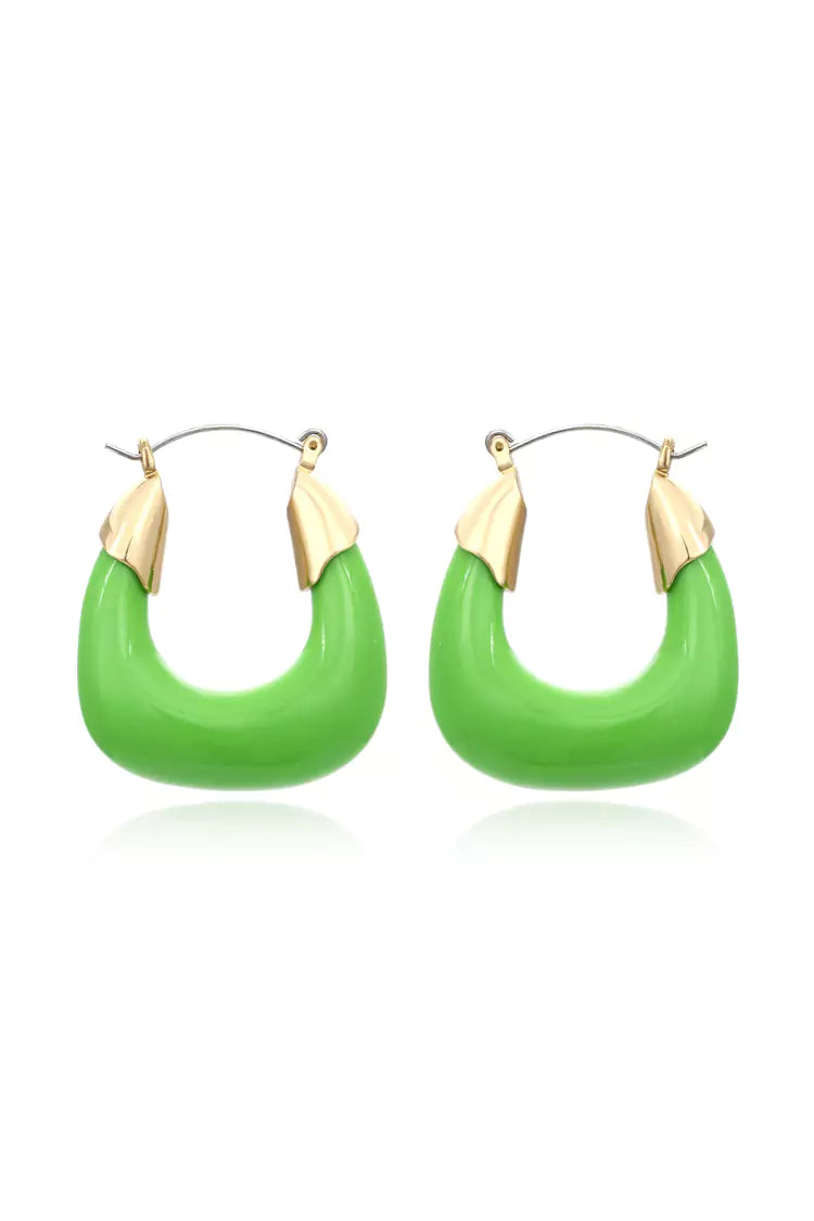 Crocus Green Resin Earrings