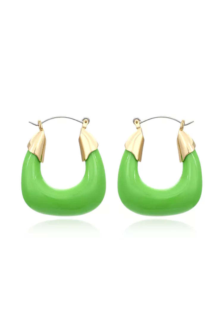 Crocus Green Resin Earrings