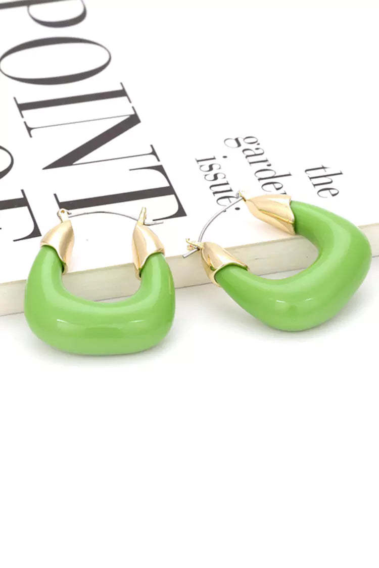Crocus Green Resin Earrings