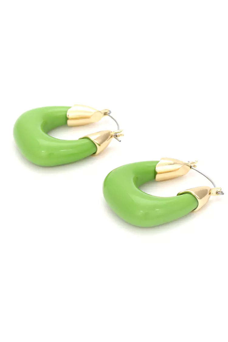 Crocus Green Resin Earrings